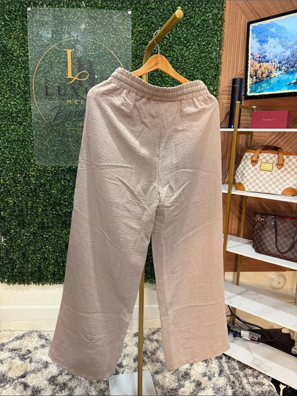 Zenana Taupe Wide Leg Pants - Picture 3 of 3